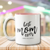 Modern Best Mama je Mommy Kids Name Script Zweifarbige Tasse