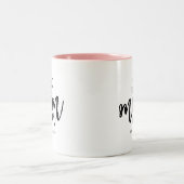 Modern Best Mama je Mommy Kids Name Script Zweifarbige Tasse (Mittel)