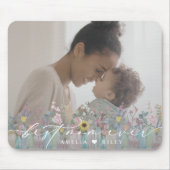 Modern Best Mama je Script Elegantes Blume Foto Mousepad (Vorne)