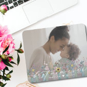 Modern Best Mama je Script Elegantes Blume Foto Mousepad