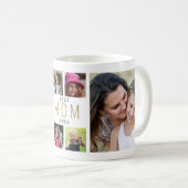 Modern Best mom Ever 6 Photo Collage White Kaffeetasse (VorderseiteRechts)