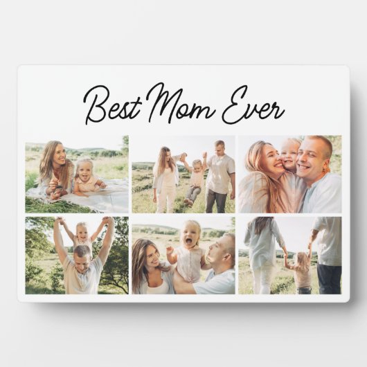 Modern Best Mom Ever Custom 6 Photo Collage Fotoplatte (Vorderseite)