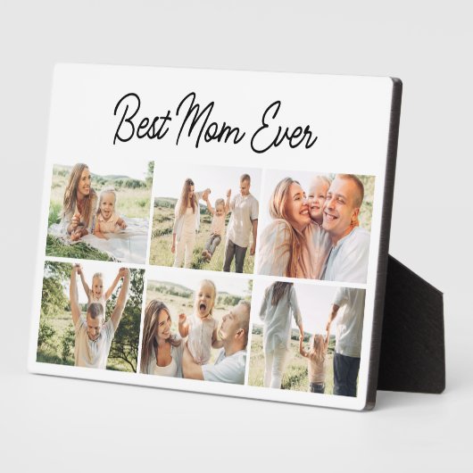 Modern Best Mom Ever Custom 6 Photo Collage Fotoplatte (Seite)