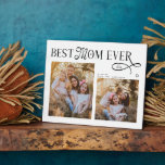 Modern Best Mom Ever Photo Heart Mothers Day Gifts Fotoplatte<br><div class="desc">Celebrate the woman whose love feels like home. This Best Mom Ever Heart Photo Plaque turns two of your most treasured memories into a beautiful daily reminder of how deeply she’s loved. Designed with a modern minimalist layout, elegant typography, and a soft heart detail, it captures the story of all...</div>