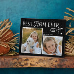 Modern Best Mom Ever Photo Heart Mothers Day Gifts Fotoplatte<br><div class="desc">Celebrate the woman whose love feels like home. This Best Mom Ever Heart Photo Plaque turns two of your most treasured memories into a beautiful daily reminder of how deeply she’s loved. Designed with a modern minimalist layout, elegant typography, and a soft heart detail, it captures the story of all...</div>