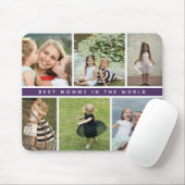 Modern Best Mommy Foto Collage Lila Mousepad (Mit Mouse)