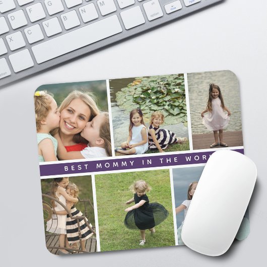 Modern Best Mommy Foto Collage Lila Mousepad