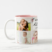 Modern Best Nana Custom Foto Collage Name Herz Zweifarbige Tasse (Links)
