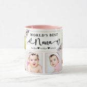 Modern Best Nana Custom Photo Collage Name Heart Tasse (Zentrum)