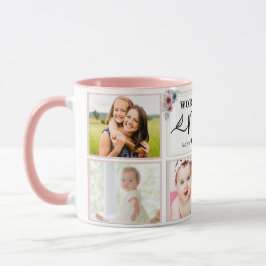 Modern Best Nana Custom Photo Collage Name Heart  Tasse