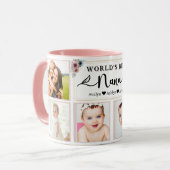 Modern Best Nana Custom Photo Collage Name Heart Tasse (Vorderseite Links)