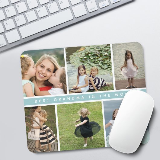 Modern Best Oma Foto Collage Lila Mousepad