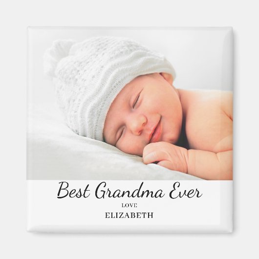 Modern Best Oma Foto Name Magnet (Vorne)