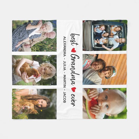Modern Best Oma je 6 Foto kundenspezifisch Fleecedecke (Vorderseite (Horizontal))