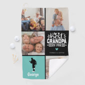 Modern Best Opa by Par Foto Collage Geschenk Golfhandtuch (Insitu)