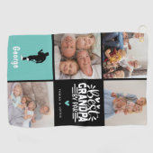 Modern Best Opa by Par Foto Collage Geschenk Golfhandtuch (Horizontal)