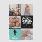 Modern Best Opa by Par Foto Collage Geschenk Golfhandtuch (Vorderseite)