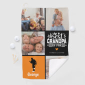Modern Best Opa by Par Foto Collage Geschenk Golfhandtuch (Insitu)