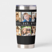 Modern BEST PAPA EVER 12 Photos Personalized Thermobecher (Rückseite)