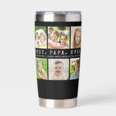 Modern BEST PAPA EVER 12 Photos Personalized Thermobecher (Vorderseite)