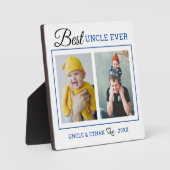 Modern Best Uncle Ever 2 Foto Collage Fotoplatte (Vorderseite)