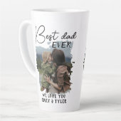 Modern Best Vater Family Foto Vatertag Milchtasse (Linke Ecke)