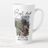Modern Best Vater Family Foto Vatertag Milchtasse (Rechts)