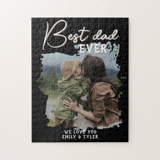 Modern Best Vater Family Foto Vatertag Puzzle (Vertikal)