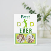 Modern Best Vater jemals Golfer Golf Foto Fathday Postkarte (Stehend Vorderseite)