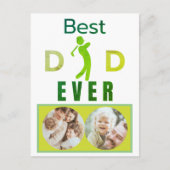 Modern Best Vater jemals Golfer Golf Foto Fathday Postkarte (Vorderseite)