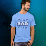 Modern Best Vater Pater Blue Typografy T-Shirt<br><div class="desc">Moderner Bester Vater Pater Blau und Weiß Typografie T - Shirt. Süße Sake für einen Vater.</div>