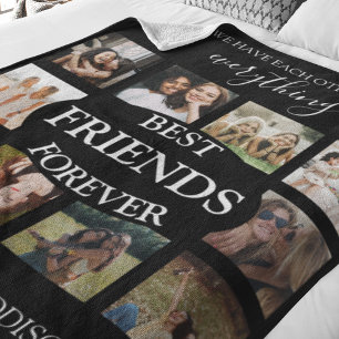 Modern Beste Freunde für immer Fotocollage Fleecedecke
