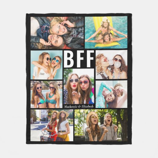 Modern BESTE FREUNDIN Best Friends Foto Collage Na Fleecedecke (Vorderseite)