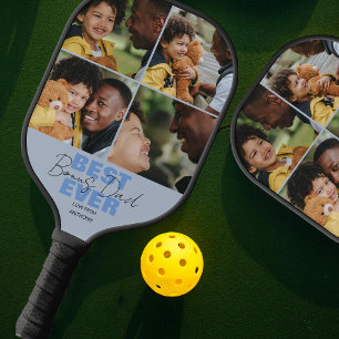 Modern Bester Ever Bonus-Daddy   Fotocollage Pickleball Schläger