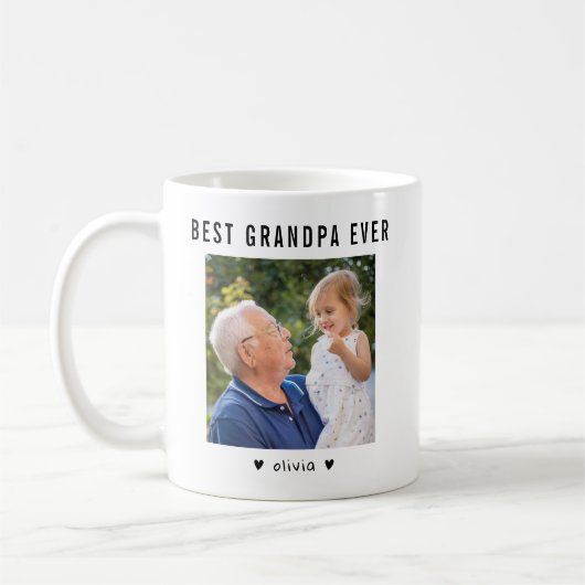 Modern Bester Opa Aller Zeiten 2 Foto Personalized Kaffeetasse (Links)