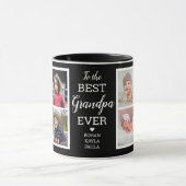 Modern Bester Opa Ever 8 Fotocollage Schwarz Tasse (Zentrum)