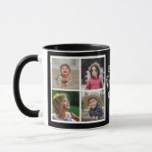 Modern Bester Opa Ever 8 Fotocollage Schwarz Tasse (Links)
