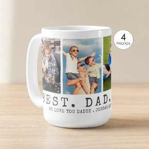 Modern BESTER VATER ALLE ZEIT 4 Fotos Personalisie Kaffeetasse