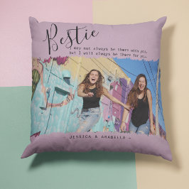 Modern Bestie Quote Photo Personalized BFF Kissen
