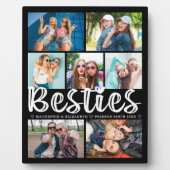 Modern BESTIES 7 Foto Collage Schwarz Personalisie Fotoplatte (Vorderseite)