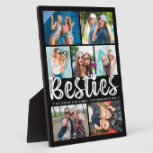 Modern BESTIES 7 Foto Collage Schwarz Personalisie Fotoplatte (Seite)