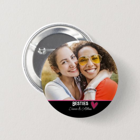 Modern Besties Best Friend Photo Button (Vorne & Hinten)