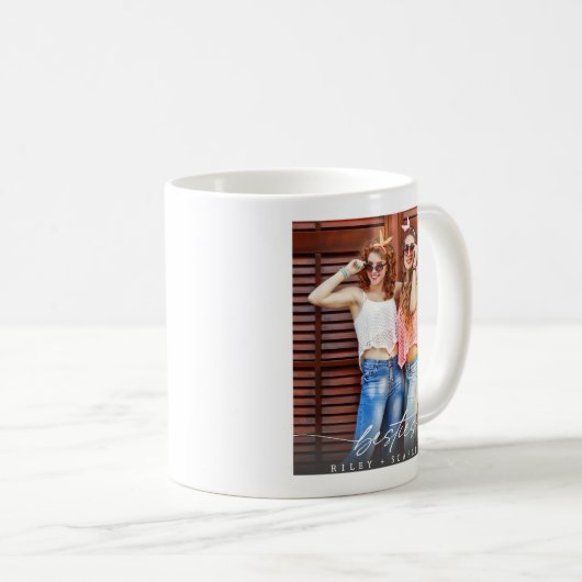 Modern Besties BFF Photo Script Coffee Mug Kaffeetasse (VorderseiteRechts)