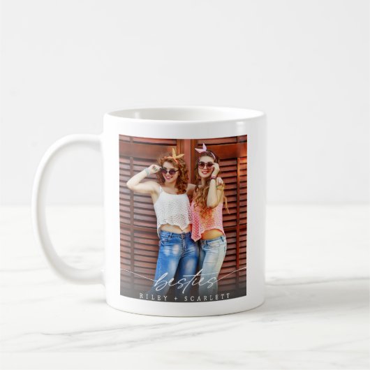 Modern Besties BFF Photo Script Coffee Mug Kaffeetasse (Links)