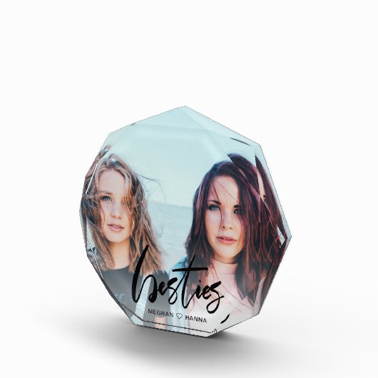 Modern Besties Black Kalligraphie Overlay Fotoblock (Rechts)