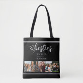Modern Besties Photo Collage Black and White Tasche (Vorderseite)