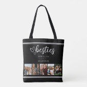 Modern Besties Photo Collage Black and White Tasche (Rückseite)
