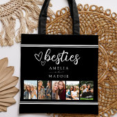 Modern Besties Photo Collage Black and White Tasche