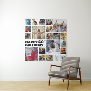 Modern bewahren Sie jedes Alter der FotoCollage Wandteppich