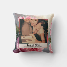 Modern BFF Photo Plaid Friendship Best Friend Kissen